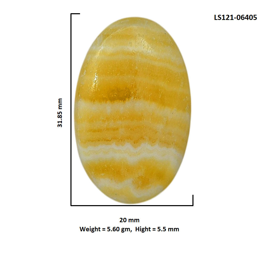 Yellow Aragonite 20x31.85x5.5 mm Oval Shape Polished Gemstone LS121-06405