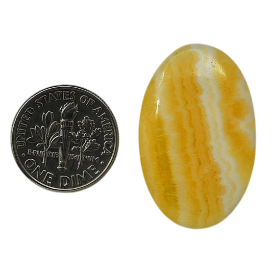 Yellow Aragonite 19.5x30.5x5 mm Oval Shape Polished Gemstone LS121-06412