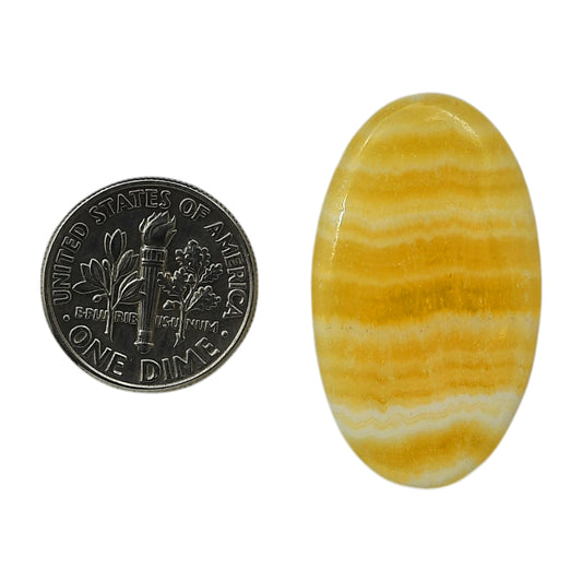 Yellow Aragonite 19x32.6x4 mm Oval Shape Polished Gemstone LS121-06413