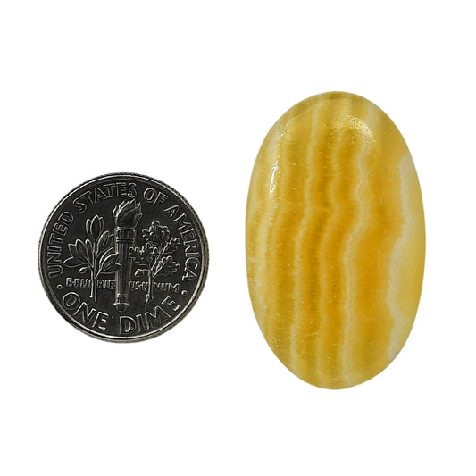Yellow Aragonite 19x31.2x4.7 mm Oval Shape Polished Gemstone LS121-06419