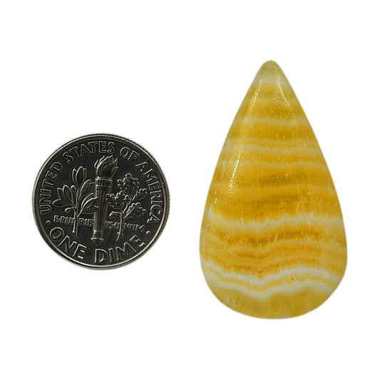 Yellow Aragonite 19.2x33.7x5.4 mm Pear Shape Polished Gemstone LS121-06421