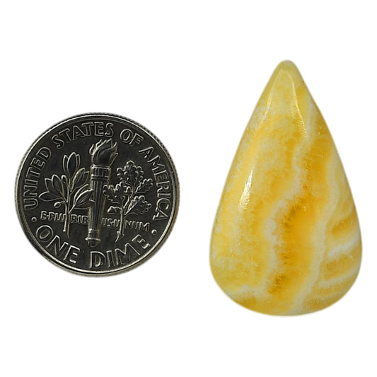 Yellow Aragonite 16.8x27.9x5.5 mm Pear Shape Polished Gemstone LS121-06422