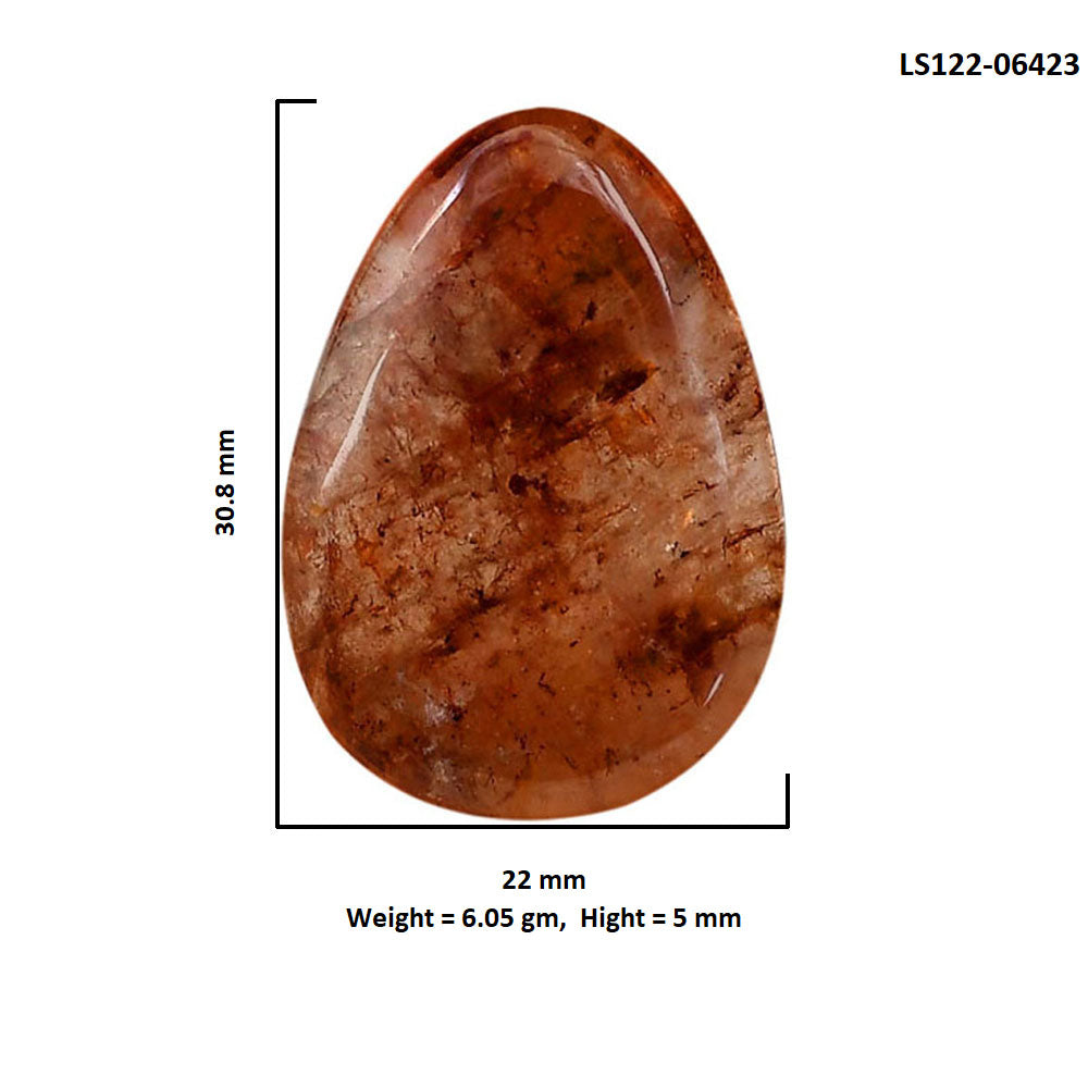 Red Fire Quartz 22x30.8x5 mm Fancy Shape Polished Gemstone LS122-06423