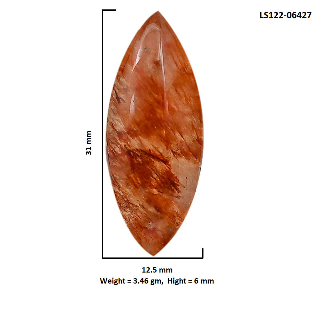 Red Fire Quartz 12.5x31x6 mm Marquise Shape Polished Gemstone LS122-06427
