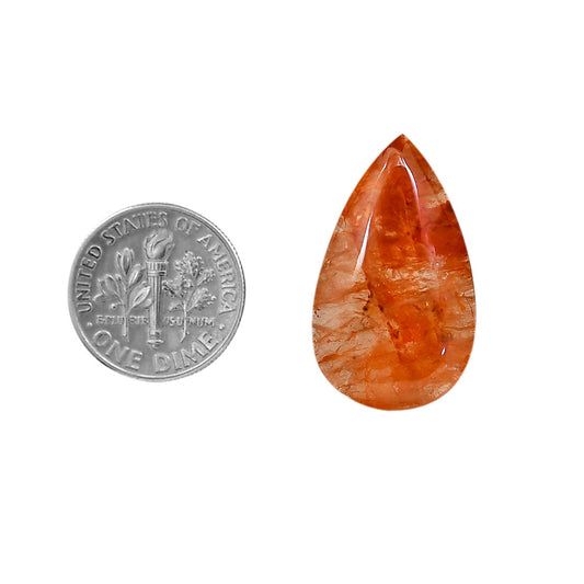 Red Fire Quartz 16.2x27x6 mm Pear Shape Polished Gemstone LS122-06428