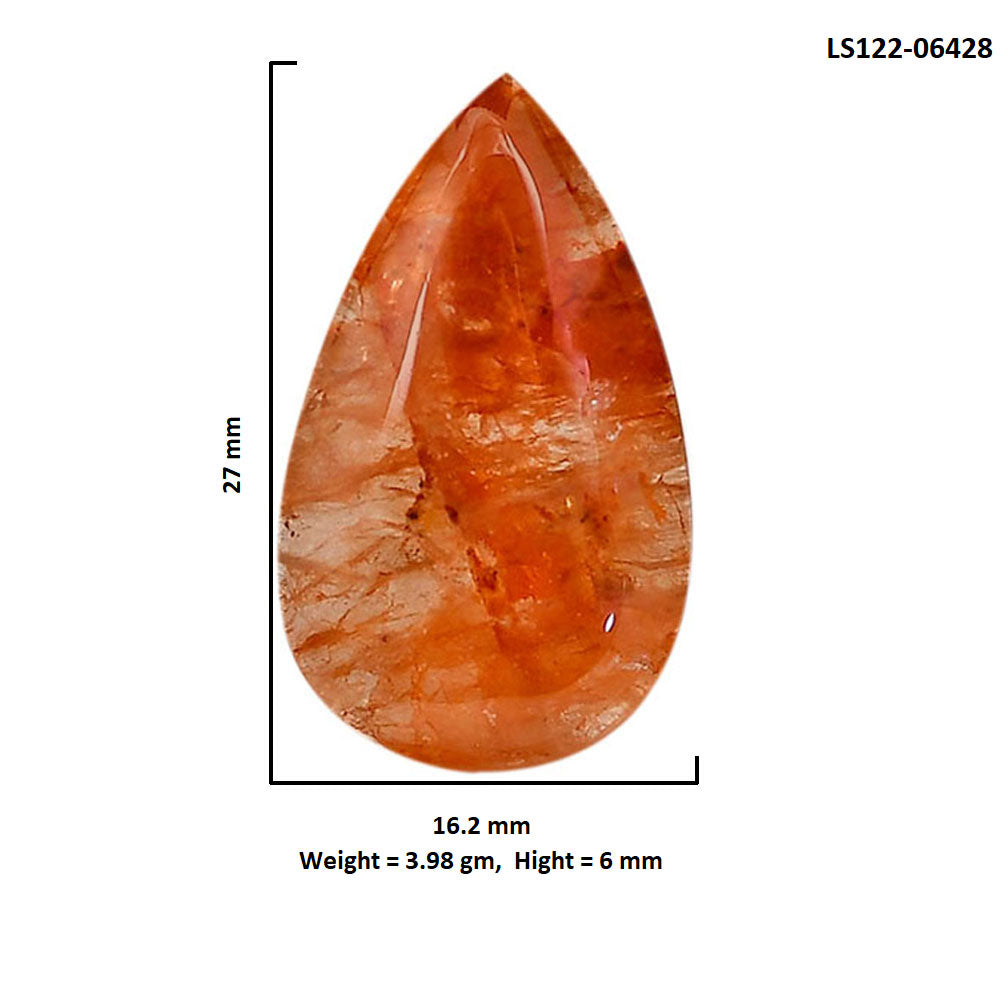 Red Fire Quartz 16.2x27x6 mm Pear Shape Polished Gemstone LS122-06428