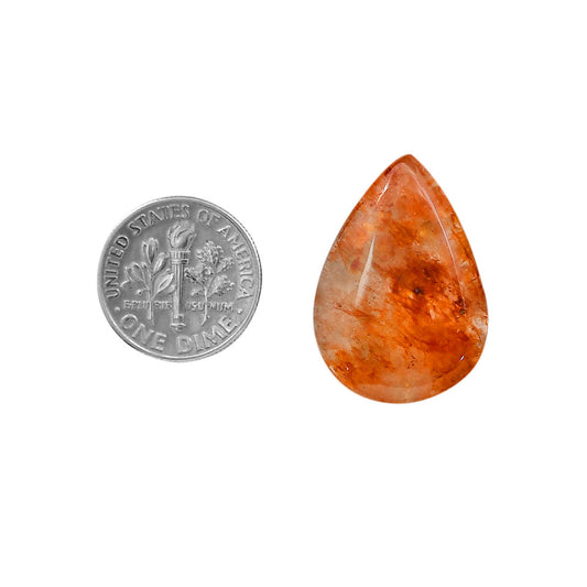 Red Fire Quartz 18.4x26.15x5 mm Pear Shape Polished Gemstone LS122-06431