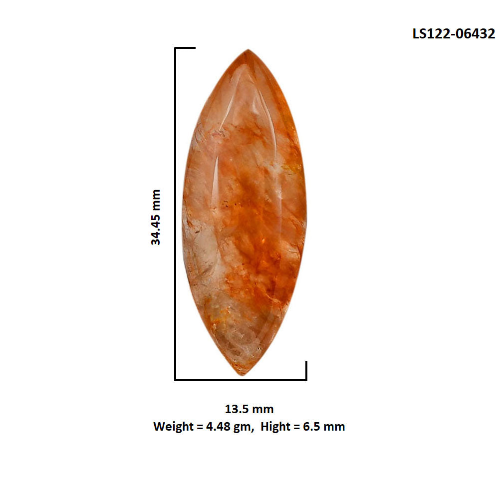 Red Fire Quartz 13.5x34.45x6.5 mm Marquise Shape Polished Gemstone LS122-06432