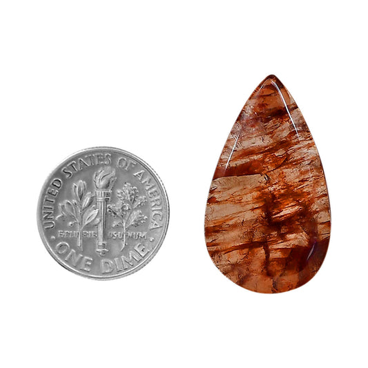 Red Fire Quartz 16.6x29x4.3 mm Pear Shape Polished Gemstone LS122-06439