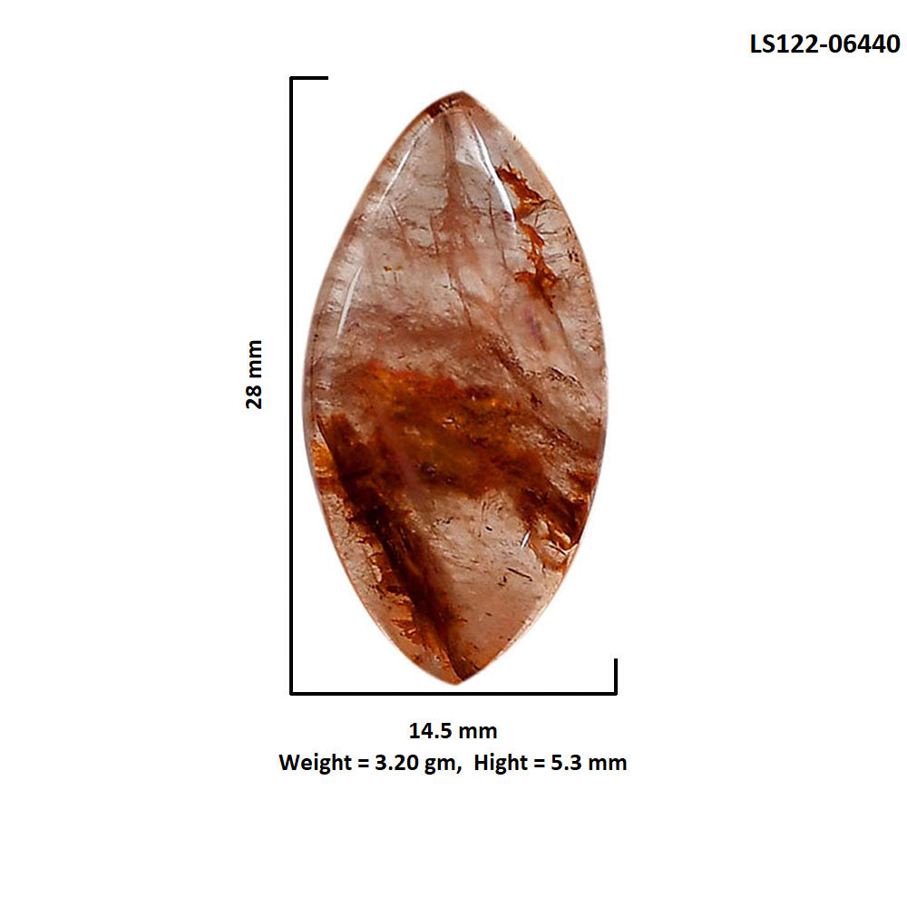Red Fire Quartz 14.5x28x5.3 mm Marquise Shape Polished Gemstone LS122-06440