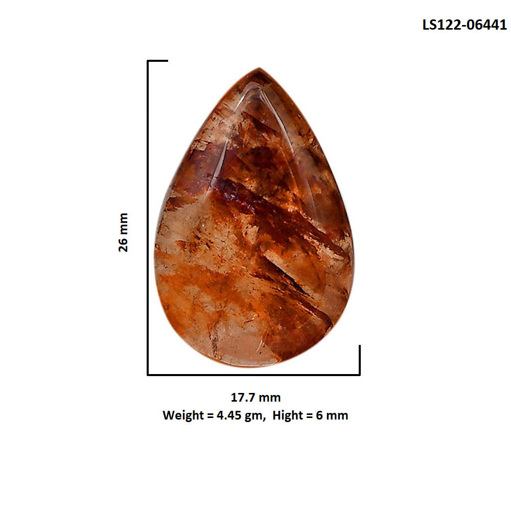 Red Fire Quartz 17.7x26x6 mm Pear Shape Polished Gemstone LS122-06441