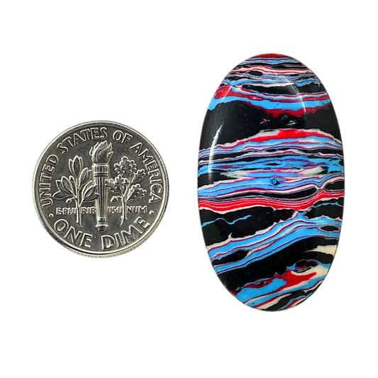 Fordite Detroit Agate 19.1x33.7x4 mm Oval Shape Polished Gemstone LS123-06450