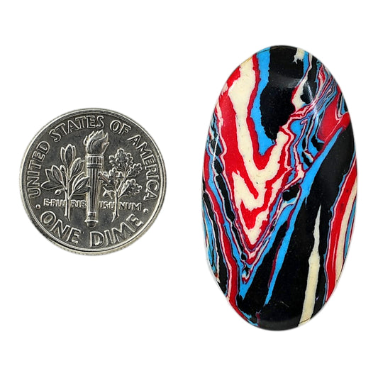 Fordite Detroit Agate 18.8x34.6x4 mm Oval Shape Polished Gemstone LS123-06453