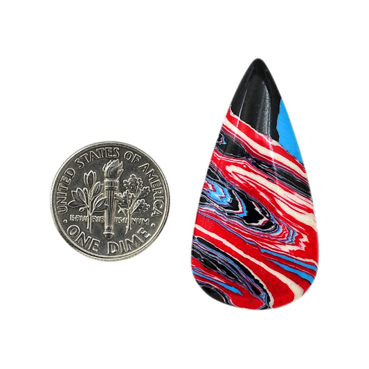 Fordite Detroit Agate 19x37.5x5 mm Pear Shape Polished Gemstone LS123-06454