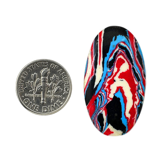 Fordite Detroit Agate 19.5x35x3.3 mm Oval Shape Polished Gemstone LS123-06455