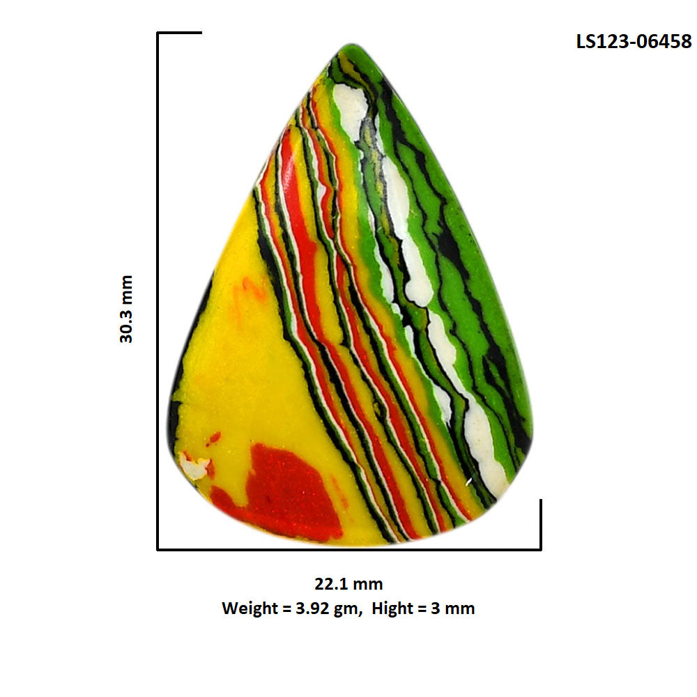 Fordite Detroit Agate 22.1x30.3x3 mm Pear Shape Polished Gemstone LS123-06458