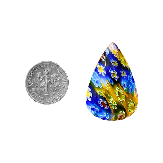 Millefiori Murano Glass 21x31.8x6.5 mm Pear Shape Polished Gemstone LS124-06467