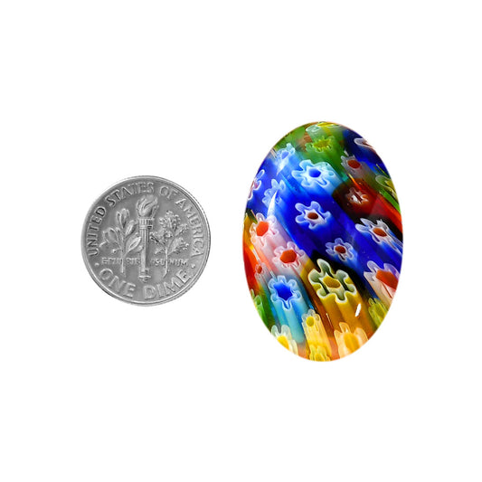 Millefiori Murano Glass 22.4x32.4x6.5 mm Oval Shape Polished Gemstone LS124-06478