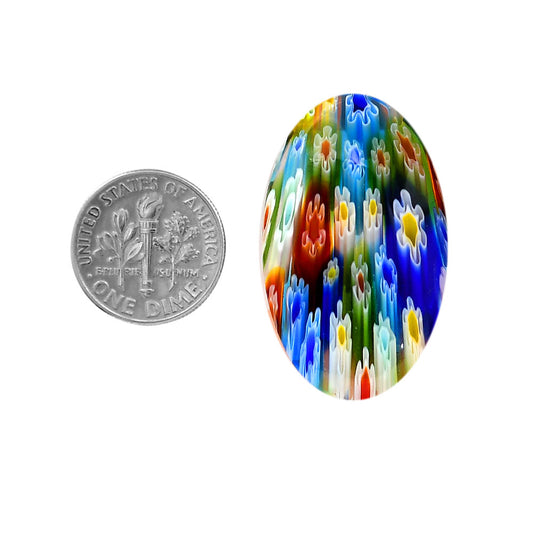 Millefiori Murano Glass 21x35.15x5.5 mm Oval Shape Polished Gemstone LS124-06479