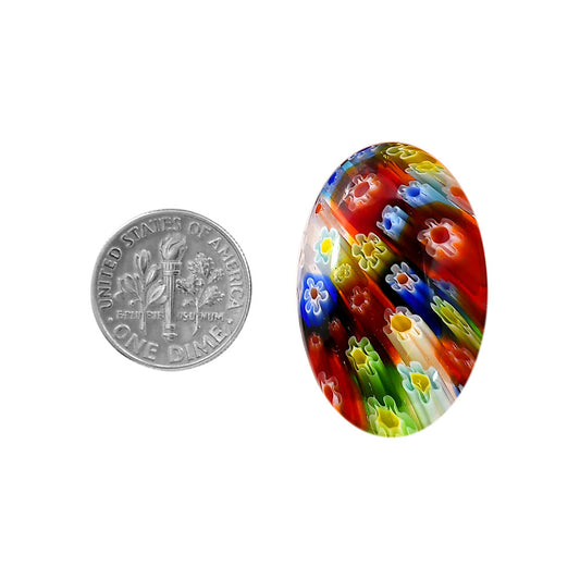 Millefiori Murano Glass 20.55x32.1x6 mm Oval Shape Polished Gemstone LS124-06481