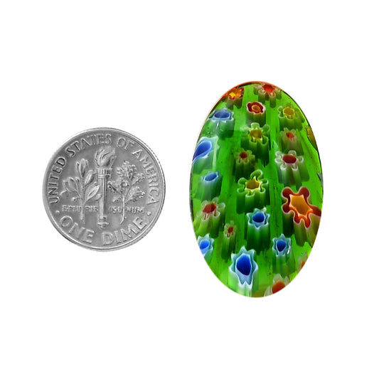 Millefiori Murano Glass 19x30.8x5.5 mm Oval Shape Polished Gemstone LS124-06483