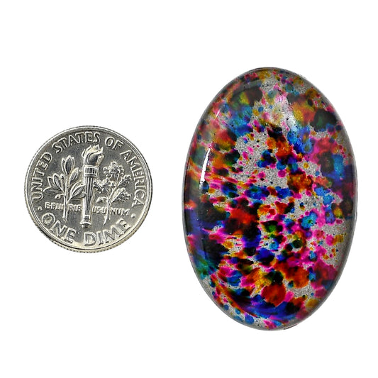 Lab Created Multi Color Labradorite 24.6x37x5.5 mm Oval Shape Polished Gemstone LS125-06486