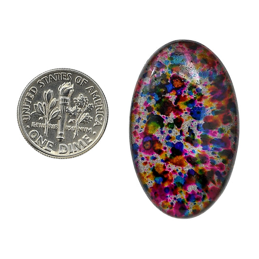 Lab Created Multi Color Labradorite 21.7x35.15x5.5 mm Oval Shape Polished Gemstone LS125-06489