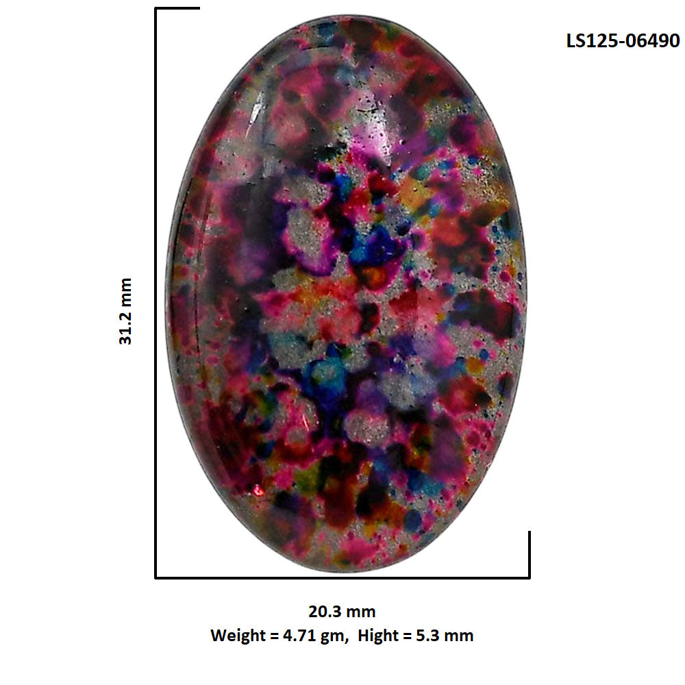 Lab Created Multi Color Labradorite 20.3x31.2x5.3 mm Oval Shape Polished Gemstone LS125-06490