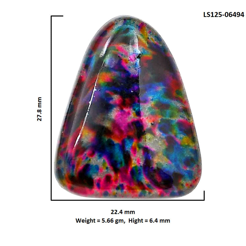 Lab Created Multi Color Labradorite 22.4x27.8x6.4 mm Fancy Shape Polished Gemstone LS125-06494
