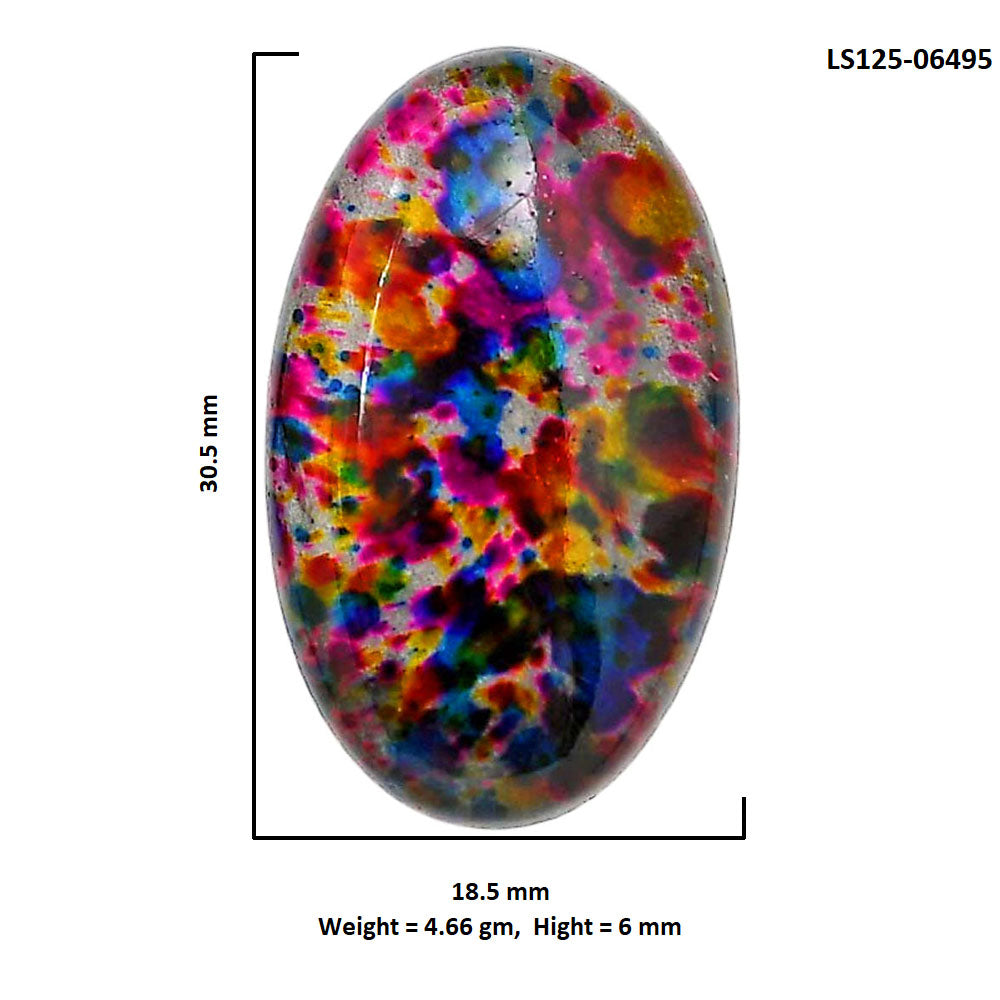 Lab Created Multi Color Labradorite 18.5x30.5x6 mm Oval Shape Polished Gemstone LS125-06495