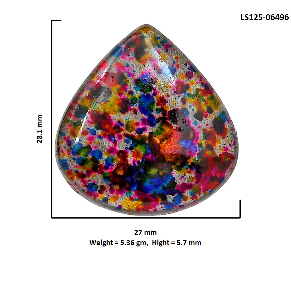 Lab Created Multi Color Labradorite 27x28.1x5.7 mm Heart Shape Polished Gemstone LS125-06496