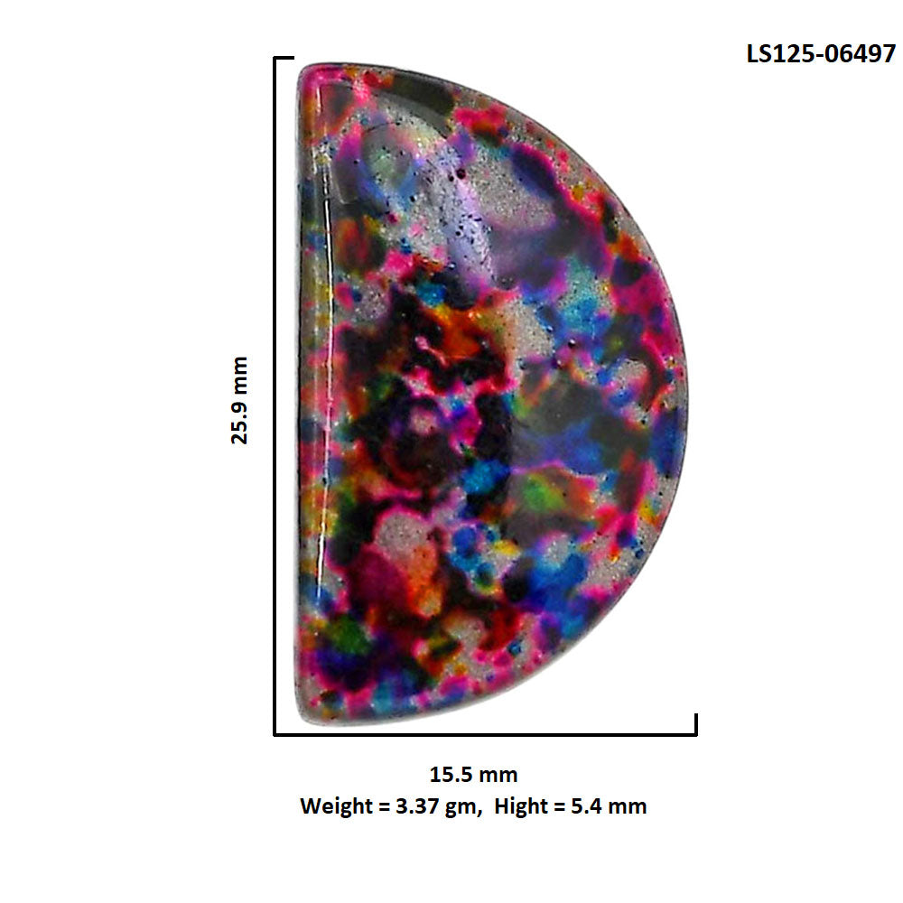 Lab Created Multi Color Labradorite 15.5x25.9x5.4 mm Fancy Shape Polished Gemstone LS125-06497