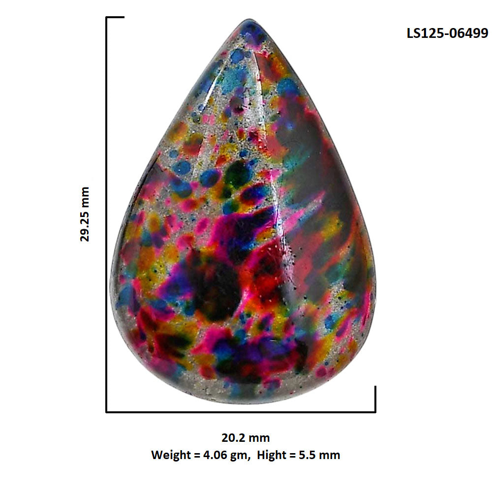 Lab Created Multi Color Labradorite 20.2x29.25x5.5 mm Pear Shape Polished Gemstone LS125-06499