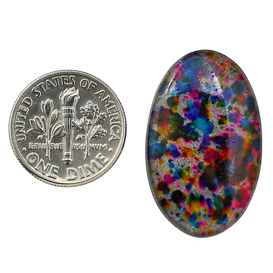 Lab Created Multi Color Labradorite 17.7x28.55x4.5 mm Oval Shape Polished Gemstone LS125-06500