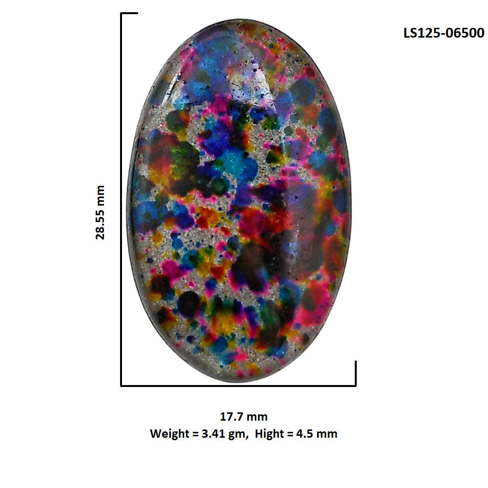 Lab Created Multi Color Labradorite 17.7x28.55x4.5 mm Oval Shape Polished Gemstone LS125-06500