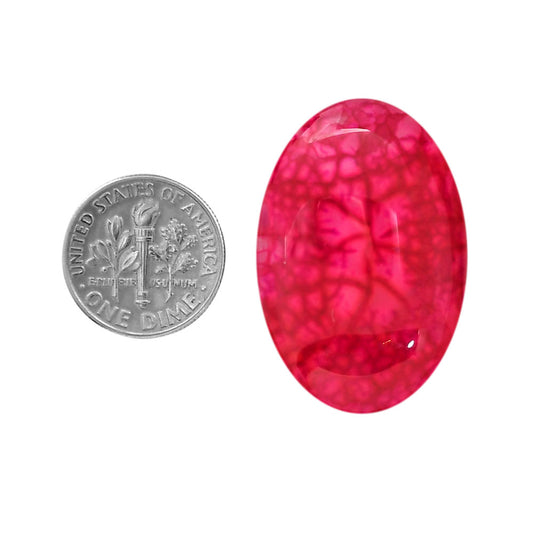 Dragon Vein Agate 22.4x33.55x7.8 mm Oval Shape Polished Gemstone LS126-06518