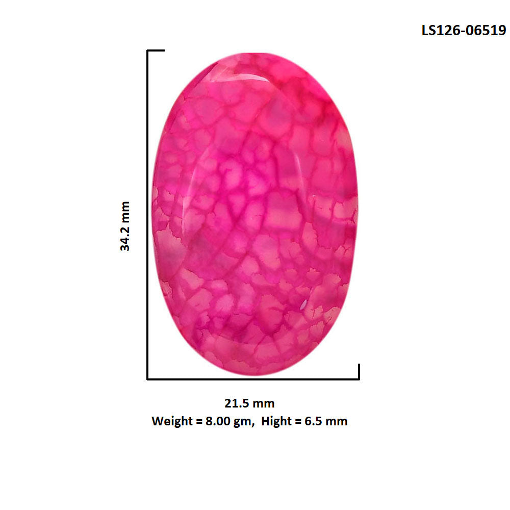 Dragon Vein Agate 21.5x34.2x6.5 mm Oval Shape Polished Gemstone LS126-06519