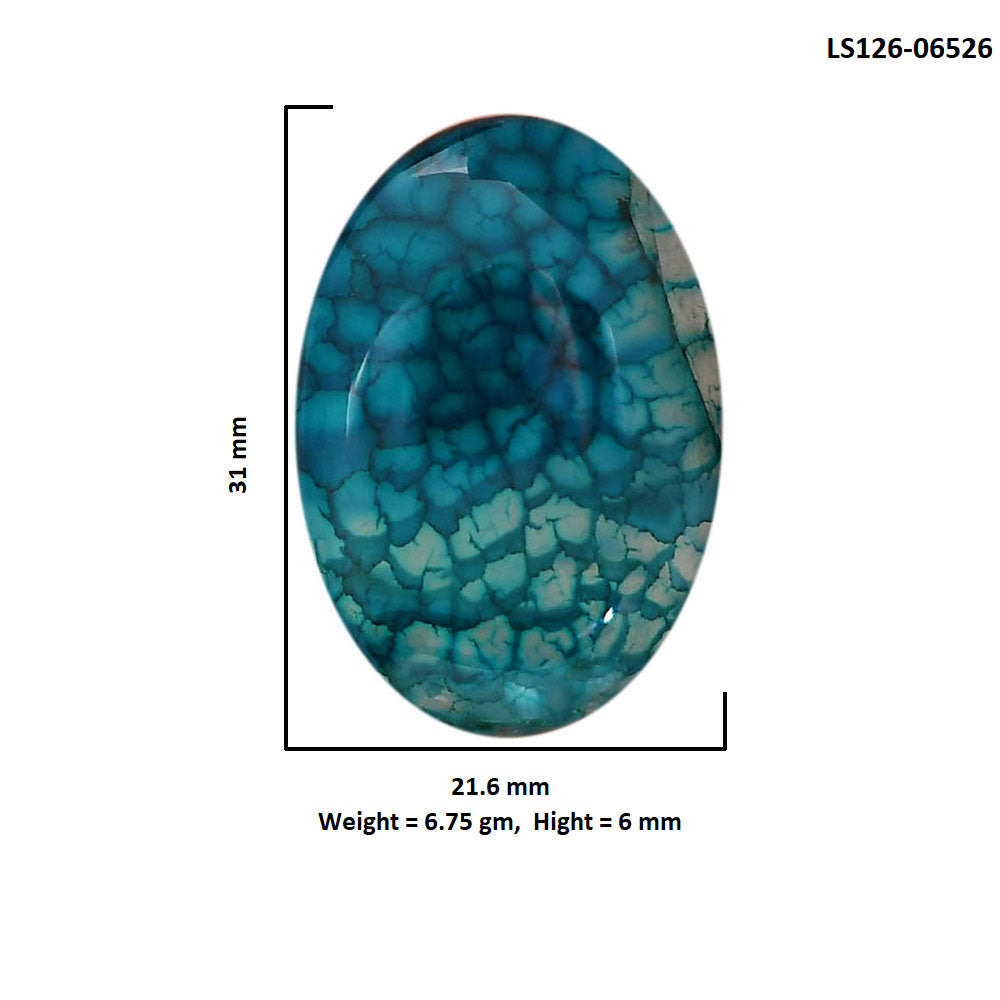 Dragon Vein Agate 21.6x31x6 mm Oval Shape Polished Gemstone LS126-06526