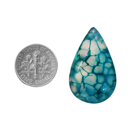 Dragon Vein Agate 20x32x6.8 mm Pear Shape Polished Gemstone LS126-06527