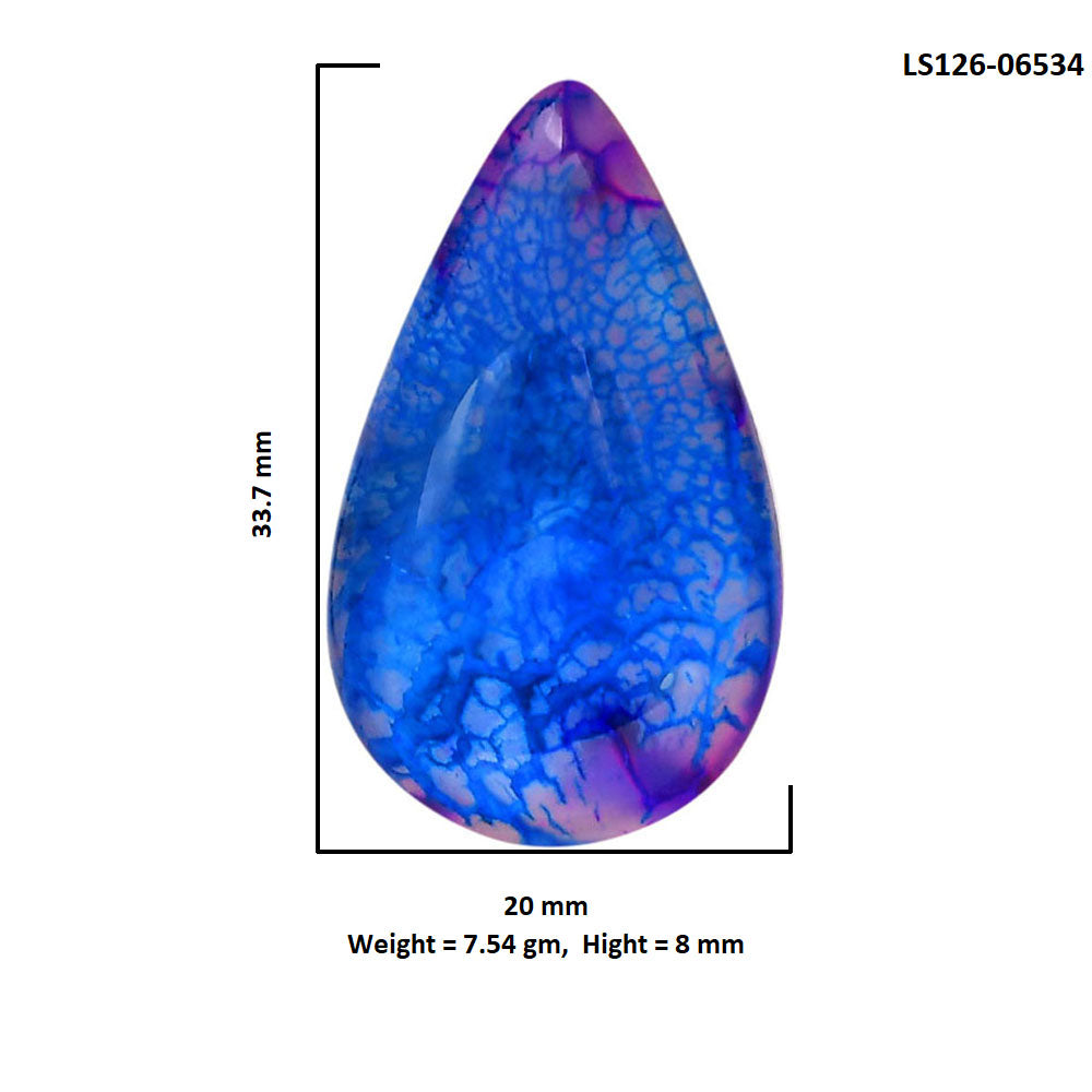 Dragon Vein Agate 20x33.7x8 mm Pear Shape Polished Gemstone LS126-06534