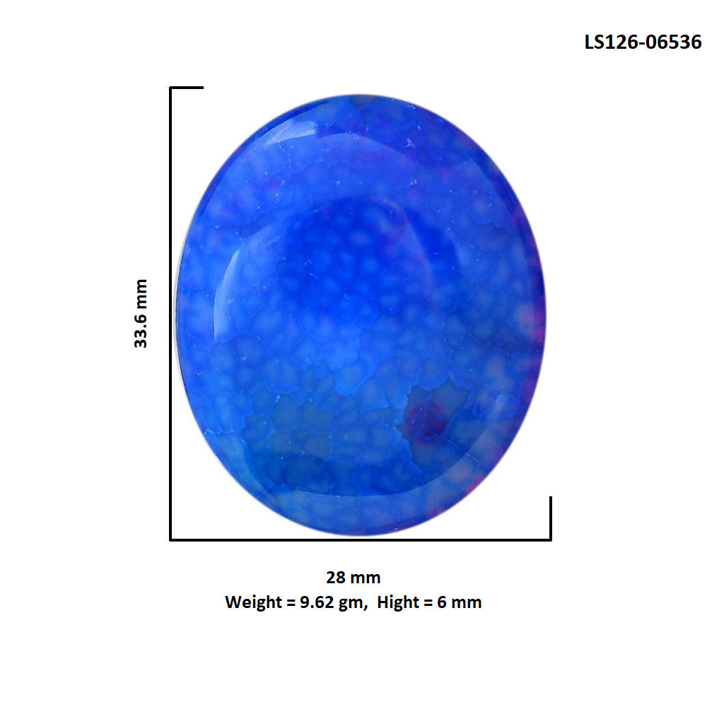 Dragon Vein Agate 28x33.6x6 mm Oval Shape Polished Gemstone LS126-06536