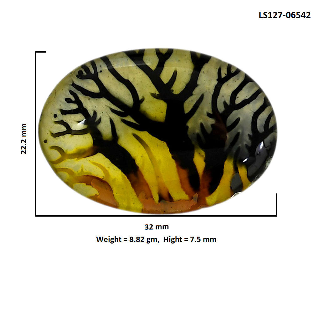 Dendritic Agate Doublet 22.2x32x7.5 mm Oval Shape Polished Gemstone LS127-06542