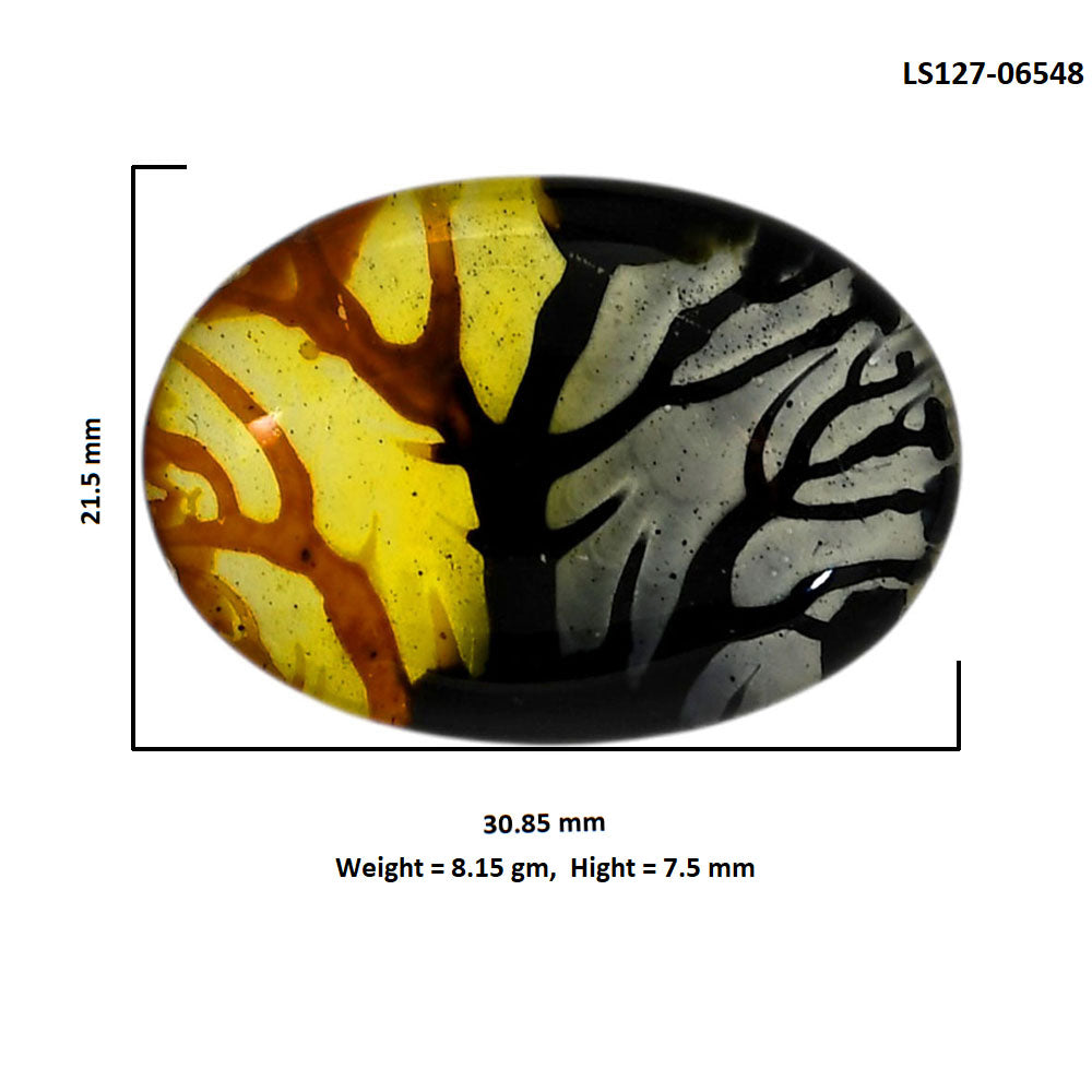 Dendritic Agate Doublet 21.5x30.85x7.5 mm Oval Shape Polished Gemstone LS127-06548