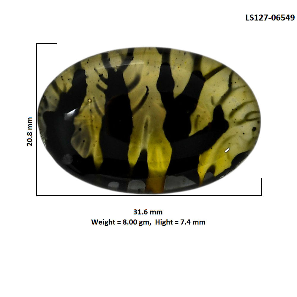 Dendritic Agate Doublet 20.8x31.6x7.4 mm Oval Shape Polished Gemstone LS127-06549