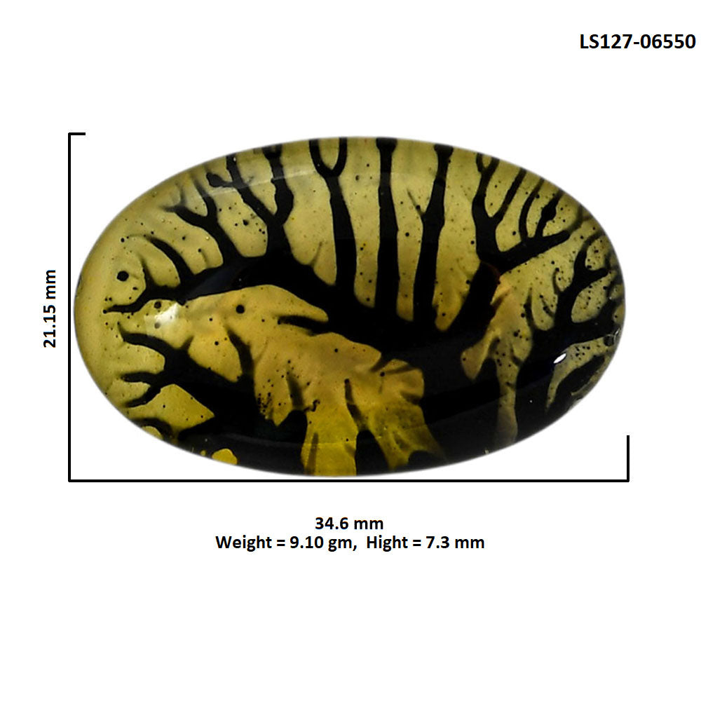 Dendritic Agate Doublet 21.15x34.6x7.3 mm Oval Shape Polished Gemstone LS127-06550
