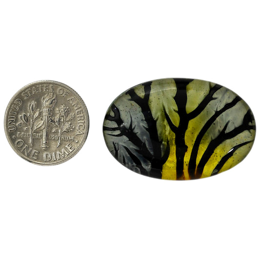 Dendritic Agate Doublet 21.3x31.85x7.3 mm Oval Shape Polished Gemstone LS127-06551