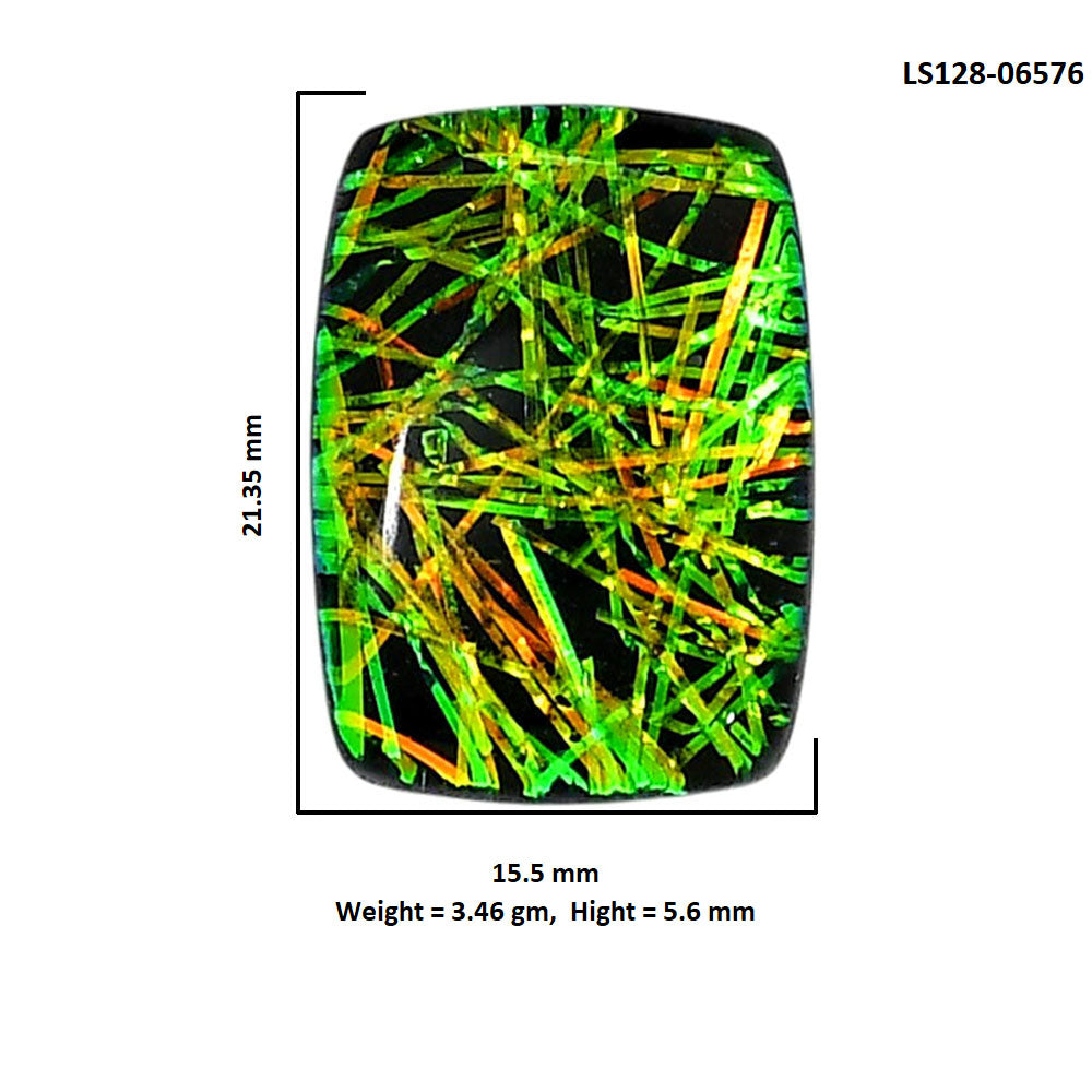 Dichroic Glass Doublet 15.5x21.35x5.6 mm Cushion Shape Polished Gemstone LS128-06576