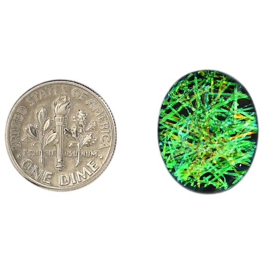 Dichroic Glass Doublet 16x19.85x5.7 mm Oval Shape Polished Gemstone LS128-06588