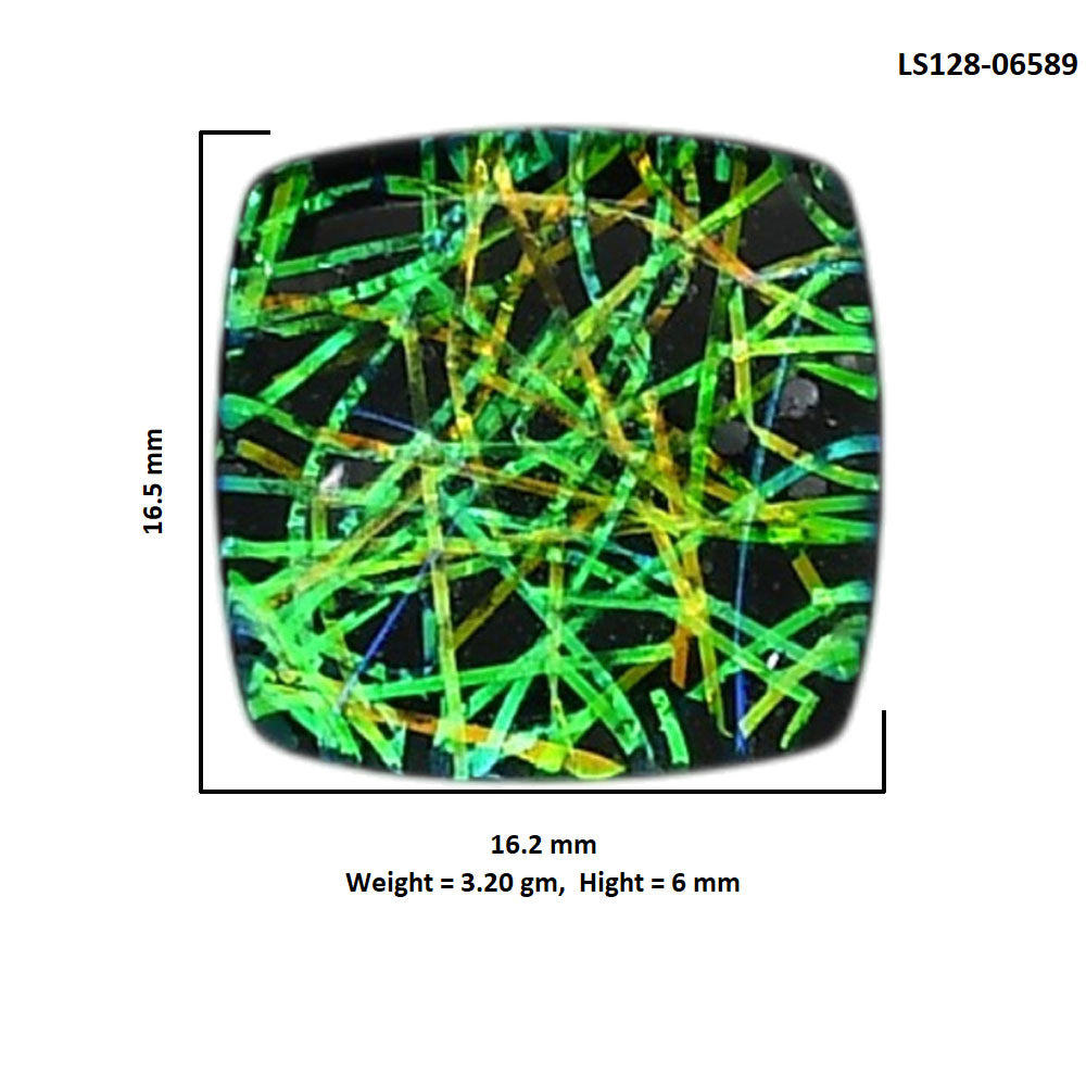 Dichroic Glass Doublet 16.2x16.5x6 mm Cushion Shape Polished Gemstone LS128-06589
