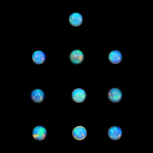 Ethiopian Opal 10 Piece 5x5x3 mm Round Shape Polished Gemstone LS129-06633